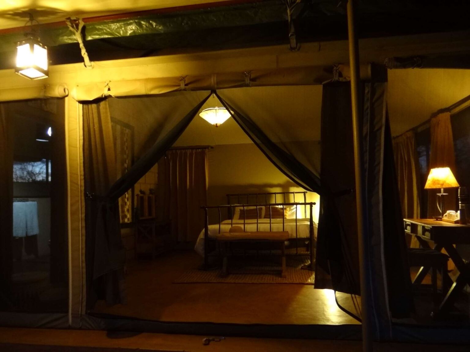 iKWETA Safari Camp Guest Tent by night